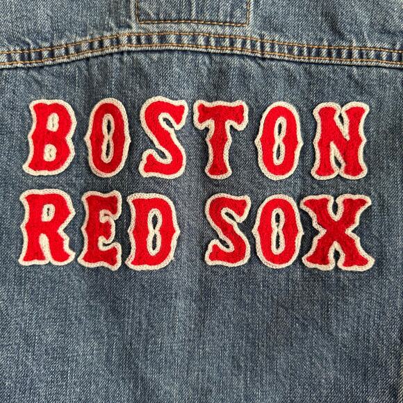 Levi Boston Red Sox Embroidered MLB Denim Jean Trucker Jacket Size Extra Small - Picture 6 of 6